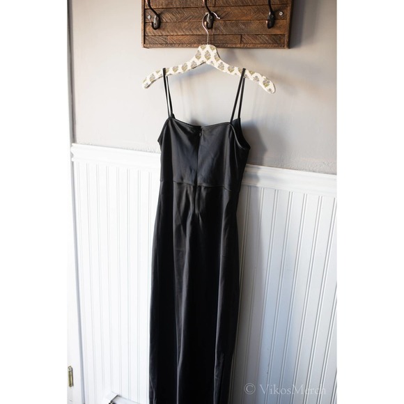 BHLDN Cali Satin Charmeuse midi Dress Black NWT - Picture 4 of 4